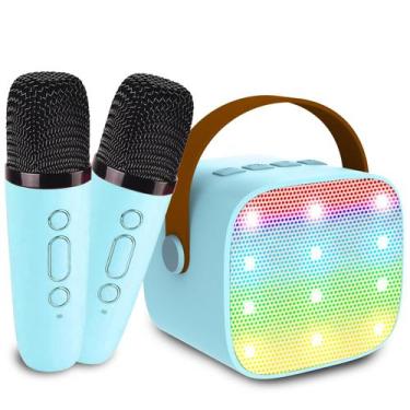 Imagem de Máquina de Karaokê Infantil Darkant Portátil com Bluetooth e 2 Microfo