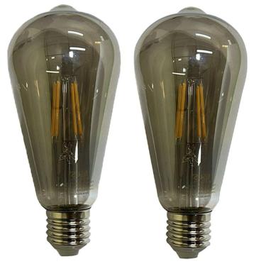 Imagem de Lampada Led Multi Filamento Fume 30w Kit 2 Uni Iluminaçao Quarto Sala Casa Varanda Branco Quente