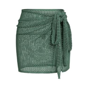 Imagem de Saia Curta de Malha com Fenda - Sexy e Ideal para o Verão, BR-G2, Verd
