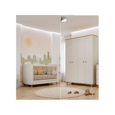 Imagem de Berço e Guarda roupa Retro Cupcake Permobili MDF