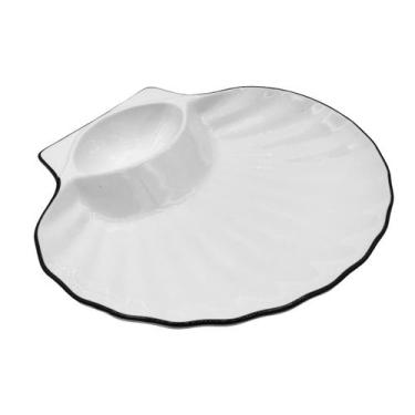 Imagem de Petisqueira de Cerâmica Concha com Espaço para Molho - Mabel