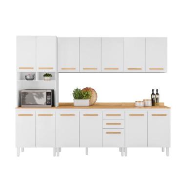 Imagem de Cozinha Completa Bergamo Nicioli com Balcão Armario e Paneleiro - Mega