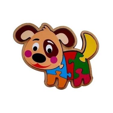 Imagem de Quebra-cabeça Maninho Cachorro de 7 peças Brinquedo Infantil Pedagógico Desenvolvimento Cognitivo