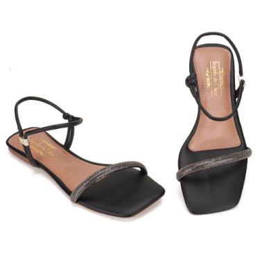 Imagem de Sandália Rasteirinha Feminina Regulagem Ajustável Com Brilho-3490 - el