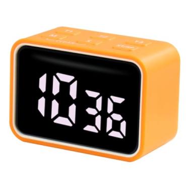 Imagem de Timer de cozinha digital Munefe, timer de contagem de contagem magnética com grande tela de LED para cozinhar (Laranja)