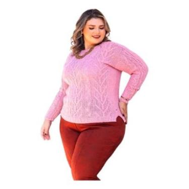 Imagem de Suéter Blusa De Frio Feminina Manga Longa Inverno Tricot Lã-Feminino