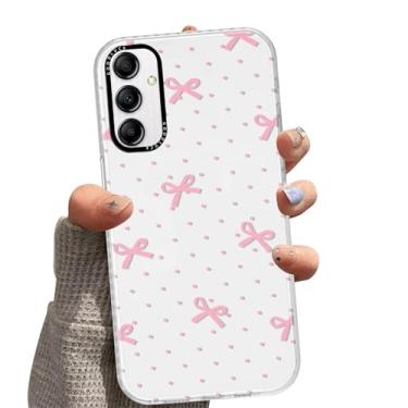 Imagem de Zrutru Capa de telefone com laço rosa transparente para Samsung Galaxy A14 5G capa bonita moda feminina estampa de laço feminino capa de silicone macio fino à prova de choque capa de telefone Funda