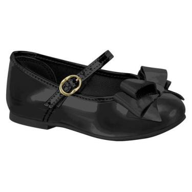 Imagem de Sapatilha Infantil Menina Boneca Laço Molekinha 2106.176, Preto verniz