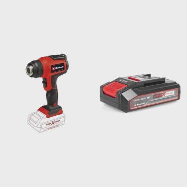 Imagem de Kit Soprador Termico a Bateria Te-ha 18 Li com Bateria Power-x-change 18v 2,5 Ah Li Einhell Preto