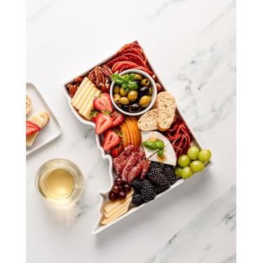 Imagem de FIFTY UNITED PLATES Assadeira em forma de Washington DC, travessa de servir ou bandeja decorativa, charmosa, porcelana, forno, micro-ondas e lava-louças