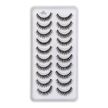 Imagem de Cartela com 10 pares de cilios postiços naturais modelo - MZ06 - Lash 
