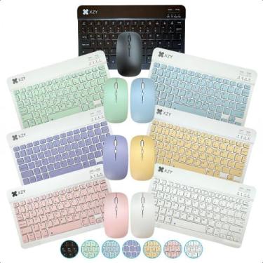 Imagem de kit teclado e mouse sem fio bluetooth - ANJ, BRANCO