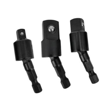 Imagem de Generic 3 peças 360 graus de perfuração de impacto rotativo Adaptador Manutenção Bits de veículos universais soquete giratório da junta universal, Preto