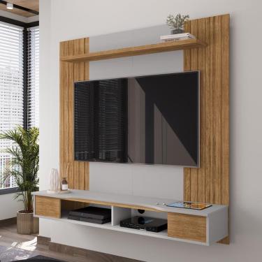 Imagem de Painel Suspenso Ipanema Sala Tv Até 55 Polegadas Com Nicho Cinamomo/Off White