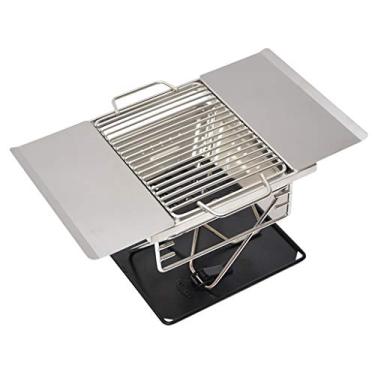 Imagem de Churrasqueira de aço inoxidável dobrável churrasqueira portátil a carvão churrasqueira para acampamento ao ar livre fogão de piquenique para viagem