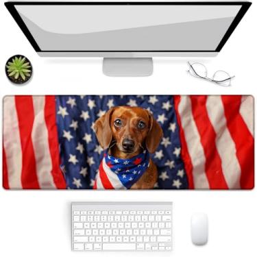 Imagem de VANZEV Tapete de mouse para jogos American Dachshund, tapete de mouse, tapete de mesa, base de borracha antiderrapante para computadores, laptop, escritório, escola, acessórios de casa, presentes de