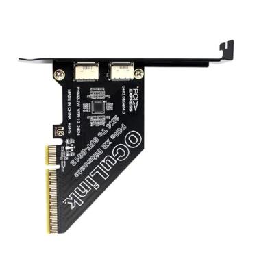 Imagem de NFHK Adaptador PCI-Express 4.0 PCIE 8X destacável para Dual Oculink SFF-8612 SFF-8611 VROC Raid0 Adaptador para placa gráfica externa U.2 SSD eGPU Dock