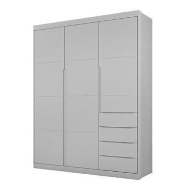 Imagem de Roupeiro Diamante 3 Portas e 4 Gavetas Cinza - FbABY - Phoenix Baby