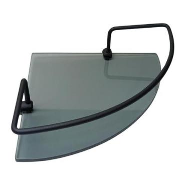 Imagem de Porta Shampoo Canto Preto Com Vidro Fumê - Montelar Acabamentos, CANTO