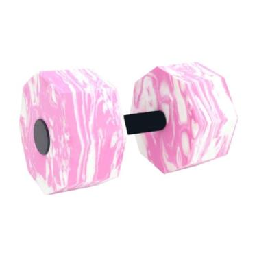 Imagem de Pegciuho Peso da água, haltere aquático, resistência, barra de mão para natação, para exercícios de piscina, aeróbica aquática para homens para mulheres, Rosa Branco
