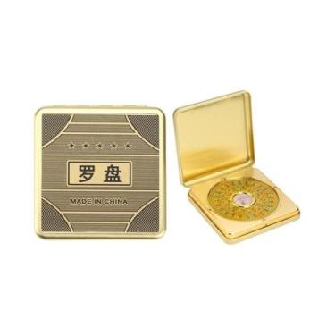 Imagem de Feng Shui Bússola Bússola de cobre puro Flip Bússola Caixa de liga Luo