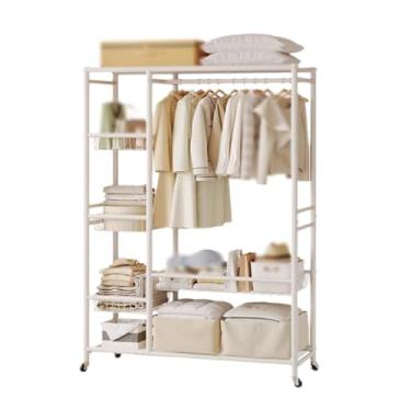 Imagem de Armário portátil de aço inoxidável com polia, organizador de armazenamento de roupas de grande capacidade