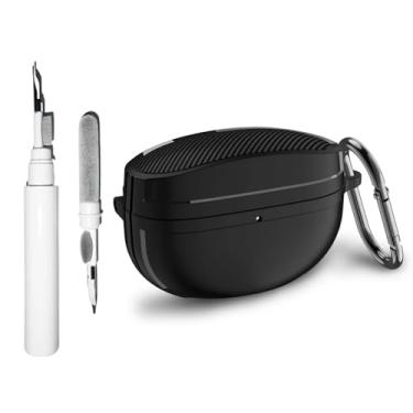 Imagem de SKPY Capa protetora antiqueda de fibra de carbono compatível com Sony WF-1000XM5, TPU macio com ferramentas de limpeza de mosquetão para meninos, meninas, mulheres, homens, adolescentes