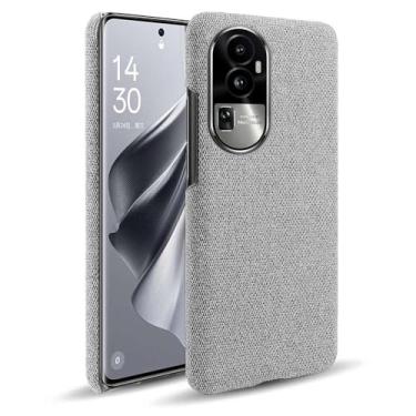 Imagem de Capa para OPPO Reno 10,Capa desenhada em lona,Case Protetora Ultrafina com Empunhadura Macia,Design em Tecido Antichoque e Antiarranhões-Light gray