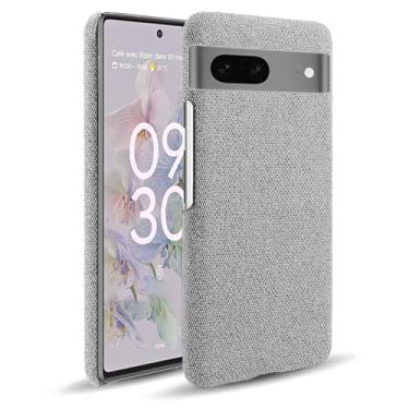 Imagem de Capa para Google Pixel 7A,Capa desenhada em lona,Case Protetora Ultrafina com Empunhadura Macia,Design em Tecido Antichoque e Antiarranhões-Light gray
