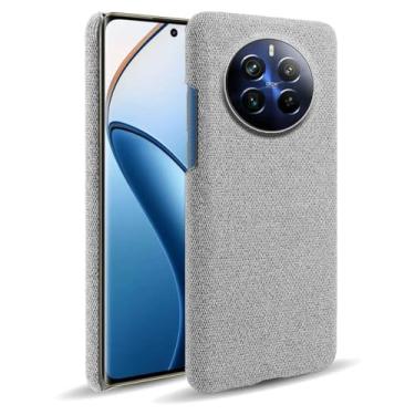 Imagem de Capa para OPPO Realme 12 PRO,Capa desenhada em lona,Case Protetora Ultrafina com Empunhadura Macia,Design em Tecido Antichoque e Antiarranhões-Light gray