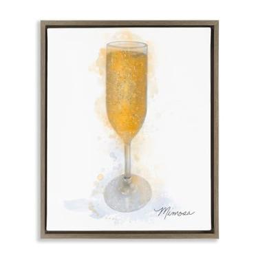 Imagem de Stupell Industries Arte de parede em tela flutuante marrom de vidro Mimosa brilhante, design de Matthew Piotrowicz, 25 x 31