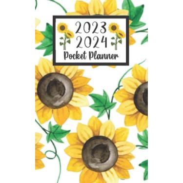 Imagem de 2023 2024 pocket planner For Purse Sunflower Lovers: 2 year Pocket Calendar January 2023 to December 2024 | 24 Months Monthly Planner & Organizer For ... Holidays | Sunflower Floral Pattern cover