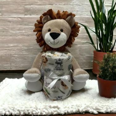 Imagem de Kit Bichinho De Pelucia Com Mantinha Para Bebe Menino - Miguel Baby, L