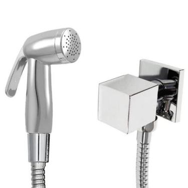 Imagem de Ducha Higiênica Quadrado Abs Cromada 1/4 Volta Cor: Cromado - Um Novo 
