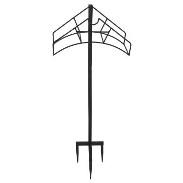 Imagem de Holder de jardim de mangueira de mangueira de mangueira de armazenamento de armazenamento Organizador de água Stand para quintal de laca preta de laca de laca