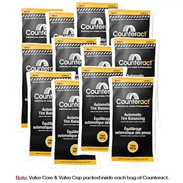 Imagem de Counteract Grânulos de equilíbrio de pneu/roda de força centrífuga 396.9 g-B12 - Veículos off-road, pneus de caminhão leve, (12) sacos de contas de equilíbrio de 396.9 g, (12) tampas de válvula e