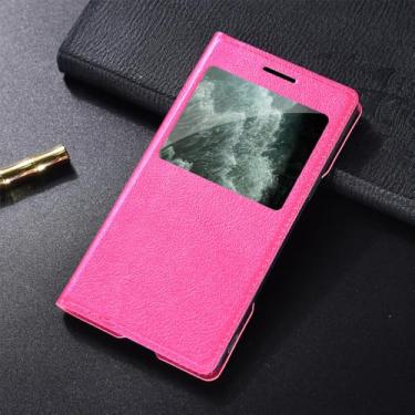 Imagem de Capa flip de couro transparente ultrafina com janela para Samsung Galaxy S10 S9 S8 Plus S7 S6 Edge Active S5 S4 S3 S4Mini, rosa vermelha, para Samsung S10E