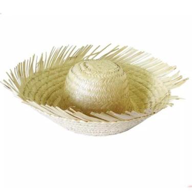 Imagem de chapeu de palha pra Festa Junina Desfiado Kit Com 5 Unidades - Fantasi