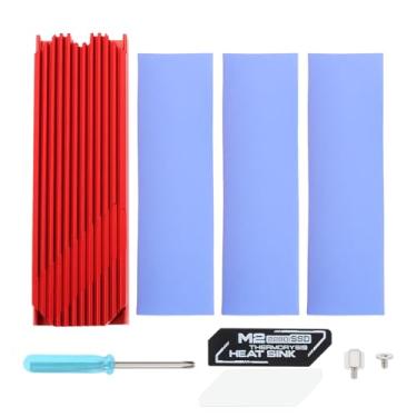Imagem de YINETTECH M.2 2280 SSD NVME Dissipador de calor dissipador de calor único duplo lado alumínio vermelho
