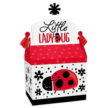 Imagem de Big Dot of Happiness Happy Little Ladybug - Caixa de lembrancinhas de festa - Caixas de presente para chá de bebê ou festa de aniversário - Conjunto de 12