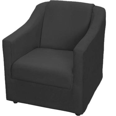 Imagem de Poltrona Decorativa Mila Pé De Plástico Cromado - Preto Suede