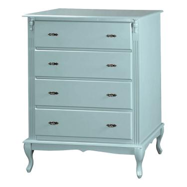 Imagem de Cômoda Luiz Xv 4 Gavetas 1030 Laca Azul Bebê