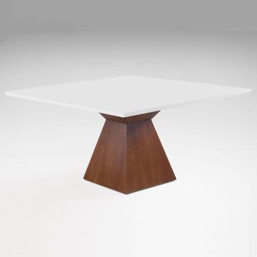 Imagem de Mesa de Jantar Trapézio 130cm X 130cm Laca Branca