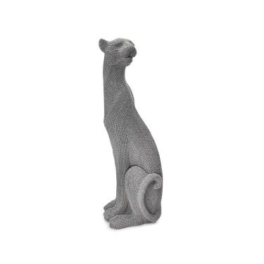 Imagem de Escultura Pantera Em Poliresina Cinza 52x19x17cm