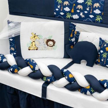 Imagem de Kit De Berço 12 Peças Americano Completo Tricot Enxoval Estampado Luxo