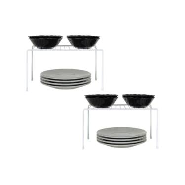 Imagem de Kit 2 Organizador Armario Cozinha Prateleira Aramado 31cm(Branco)