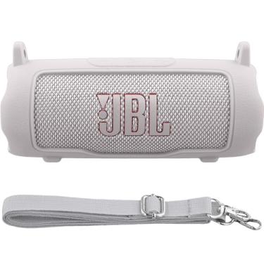 Imagem de Baval Capa de silicone compatível com alto-falante Bluetooth portátil JBL Flip 7 (capa branca)