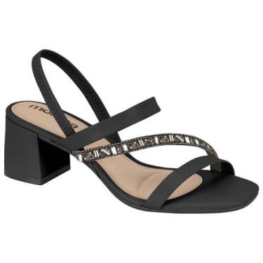 Imagem de Sandália Feminina Salto Bloco Preto Grafite Moleca 5496.102, 37