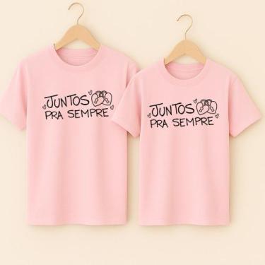 Imagem de Camiseta Blusa Unissex Algodão Estampa Juntos Para Sempre Casal Namora