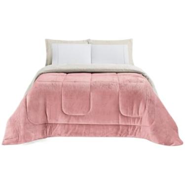 Imagem de Cobertor CASAL GROSSO FOFÃO 2,40x2,20 lã de ovelha Manta quente Cobertas Sherpa Edredom Coberdrom(ROSA SECRETO)